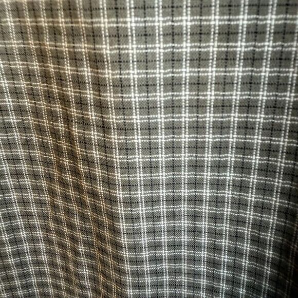 Vintage Op Short Sleeve Shirt in Grey Green Micro Check Plaid size XL - Picture 6 of 9